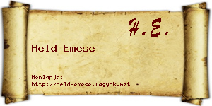 Held Emese névjegykártya